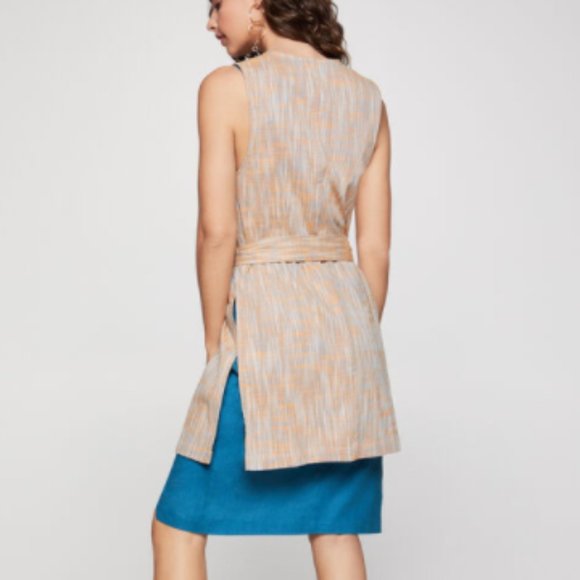 NWT BCBG Basket Weave Tie Waist Vest Dress - Picture 12 of 12